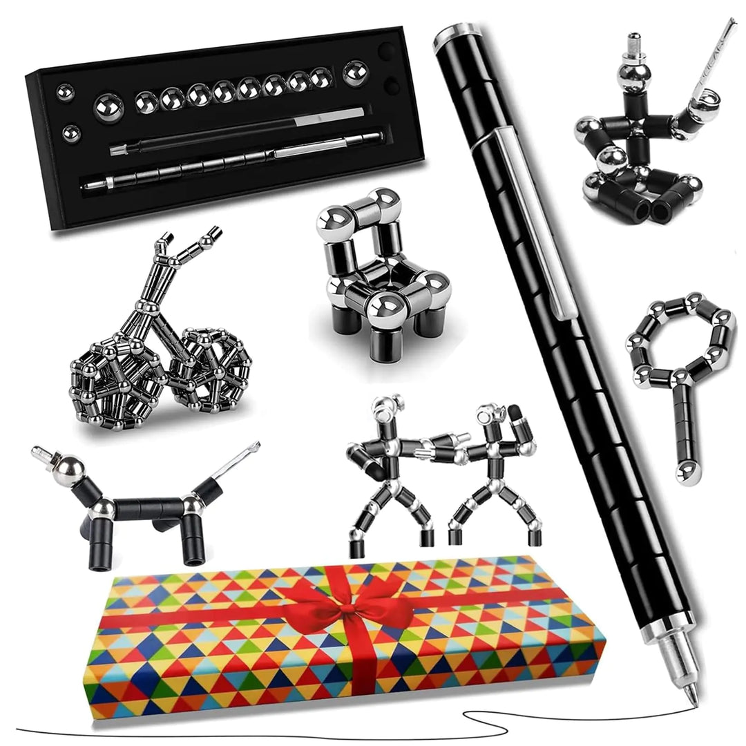 Full magnetic pen kit layout with accessories