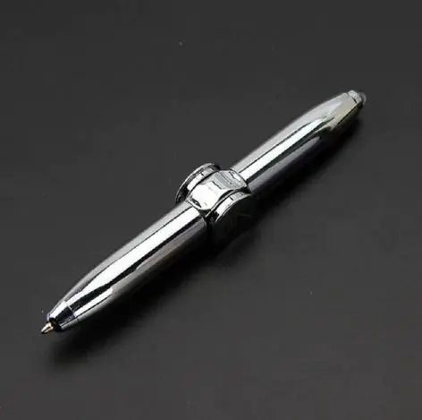 Chrome spinning fidget pen with dual ends